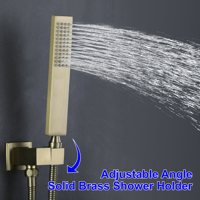 12 in. 2-Spray Patterns with 1.8 GPM  Wall Mount Dual Shower Heads with Hand Shower