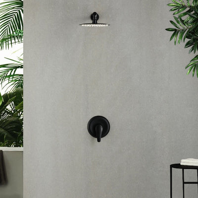 8 in. 1-Spray Patterns with 2.1 GPM Wall Mount Fixed Shower Head with Valve Included