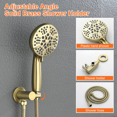 Single-Handle 3-Spray Round High Pressure Shower Faucet Set