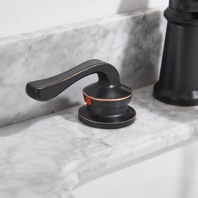 8 in. Widespread Retro Double Handle Bathroom Faucet with Pop-up Drain in Oil Rubbed Bronze