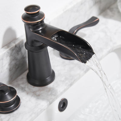8 in. Widespread Retro Double Handle Bathroom Faucet with Pop-up Drain in Oil Rubbed Bronze