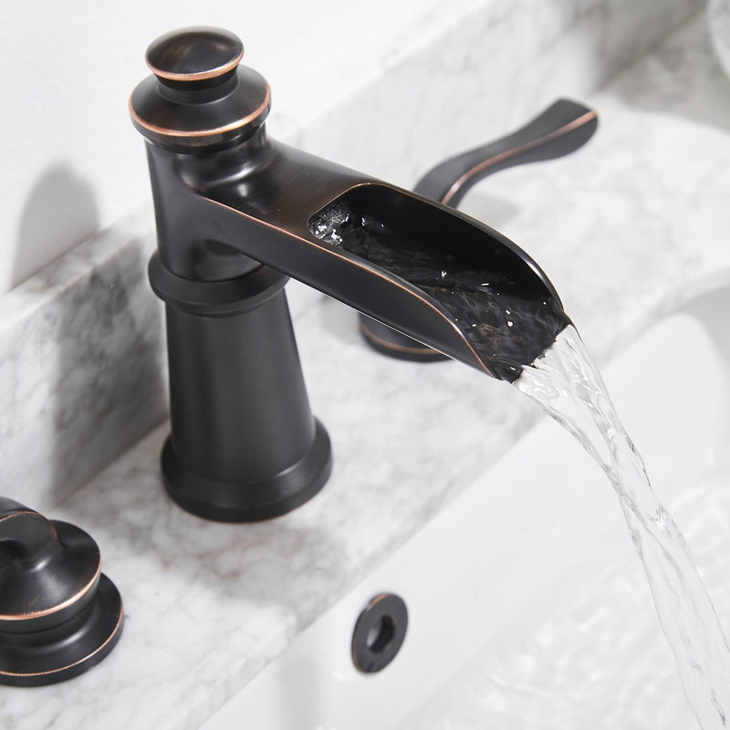 8 in. Widespread Retro Double Handle Bathroom Faucet with Pop-up Drain in Oil Rubbed Bronze
