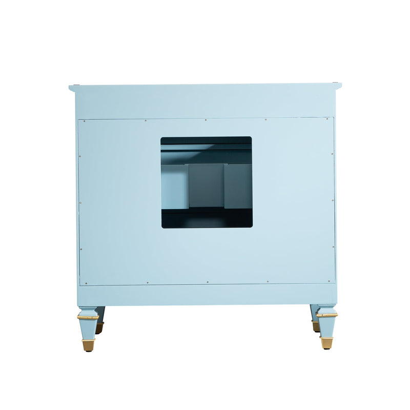 36-in Single Sink Solid Wood Bathroom Vanity with White Quartz Top