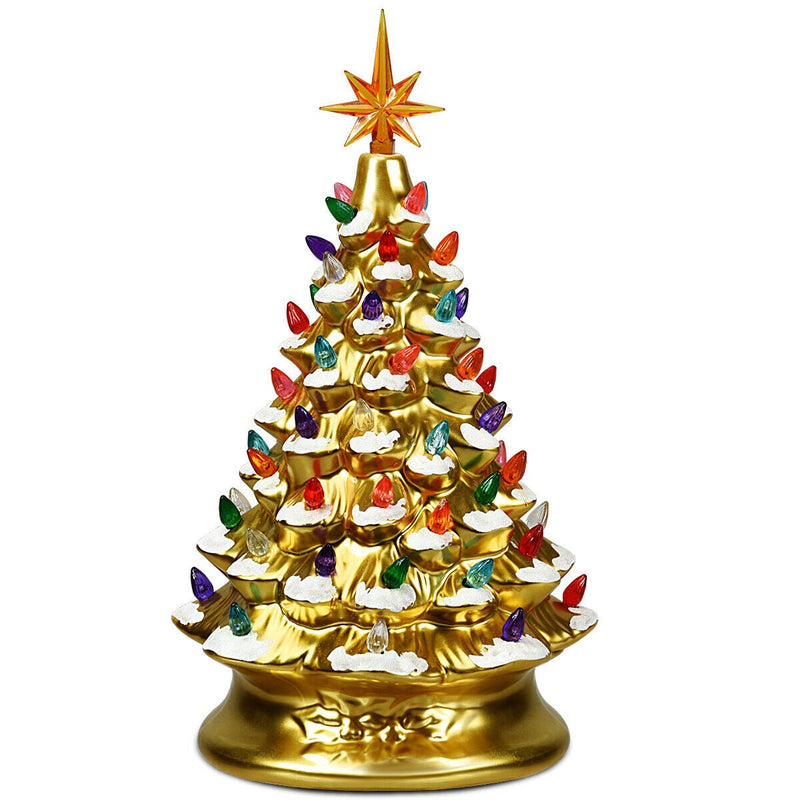 15 Inch Pre-Lit Hand-Painted Ceramic National Christmas Tree