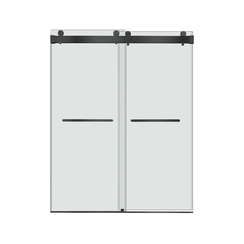 72-in W x 76-in H Frameless Sliding Soft Close Standard Shower Door (Tempered Glass)