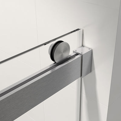 60-in W x 76-in H Frameless Sliding Soft Close Standard Shower Door (Tempered Glass)
