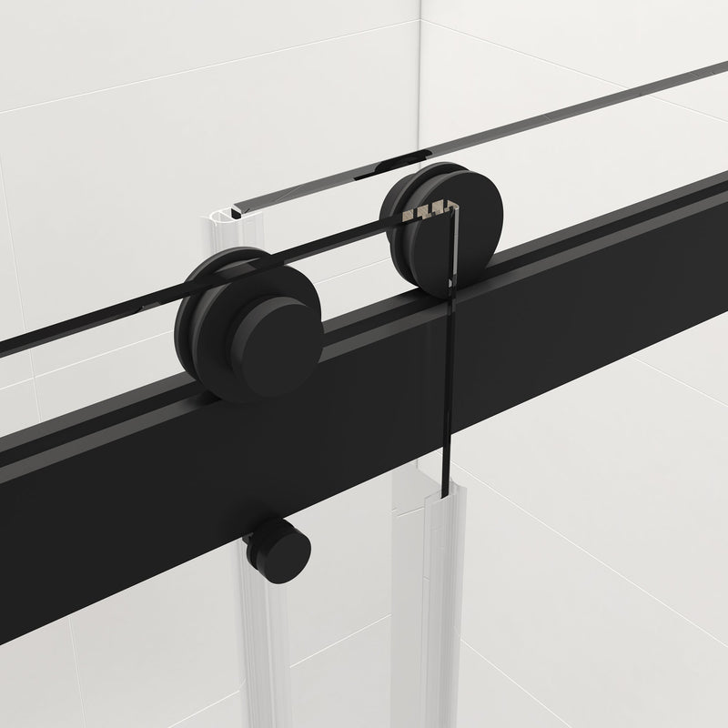 48-in W x 76-in H Frameless Sliding Soft Close Standard Shower Door (Tempered Glass)