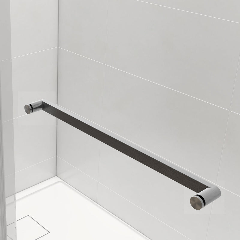 60-in W x 76-in H Frameless Sliding Soft Close Standard Shower Door (Tempered Glass)