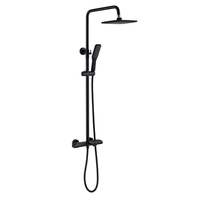 3-Function Thermostatic Matte Black Exposed Shower System