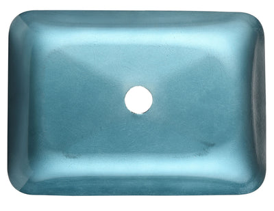 18in L -13in W -12in H Handmade Countertop Glass Rectangular Vessel Bathroom Sink Set in  Blue Glass