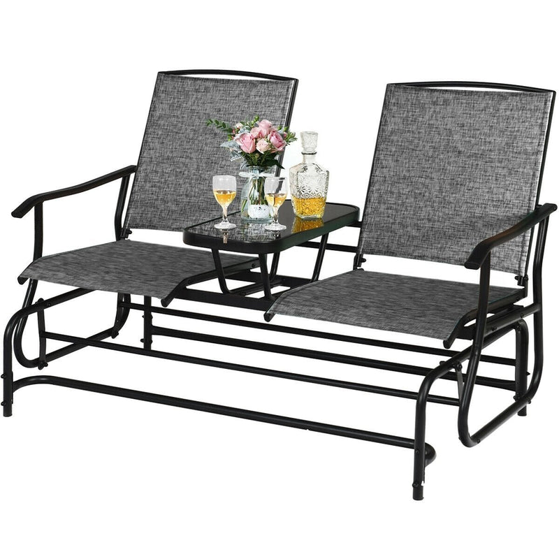 2-Person Outdoor Patio Double Rocking Loveseat