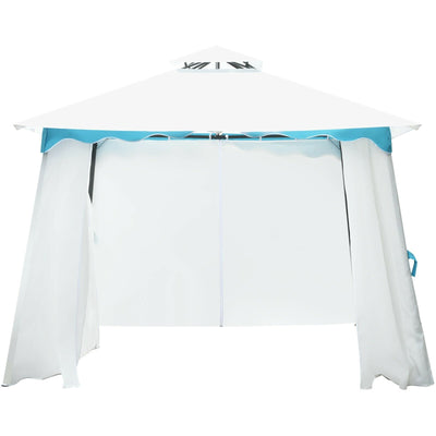 2-Tier 10' x 10' Patio Gazebo Canopy Tent with Side Walls