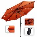 10ft Patio Solar Umbrella with Crank and LED Lights