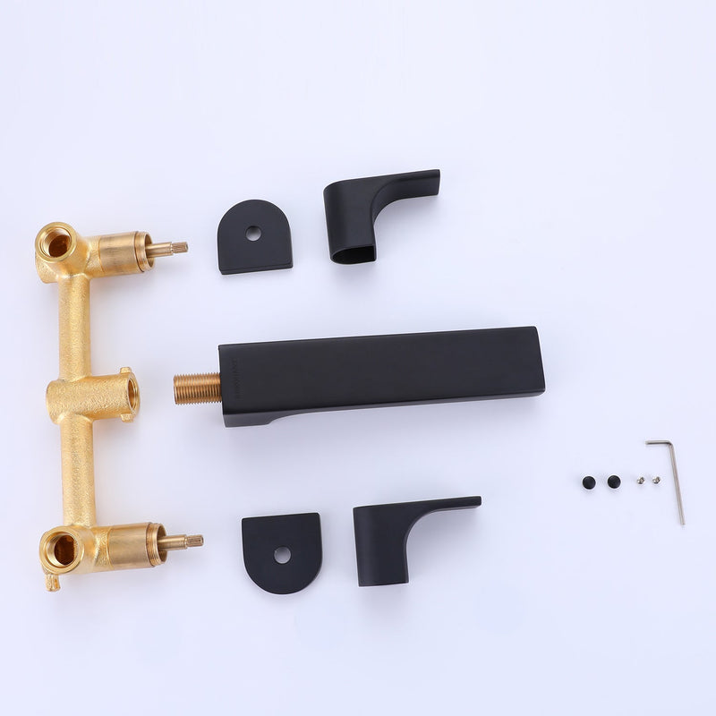 2-Handle Wall Mounted Faucet in Matte Black
