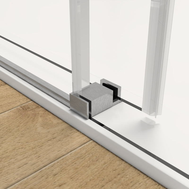 60-in W x 76-in H Frameless Sliding Standard Bathtub Door (Tempered Glass)