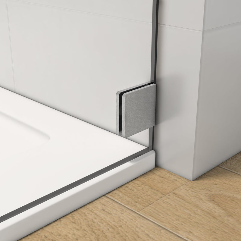 60-in W x 76-in H Frameless Sliding Standard Bathtub Door (Tempered Glass)