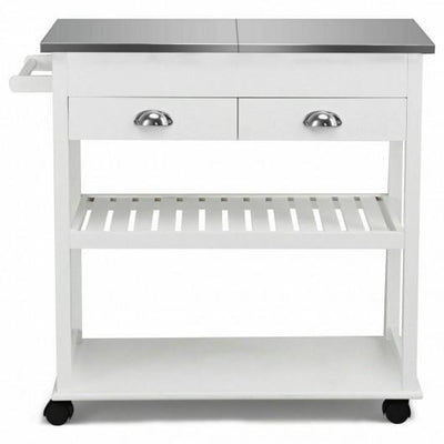 Rolling Kitchen Island Trolley Cart with 2 Drawers