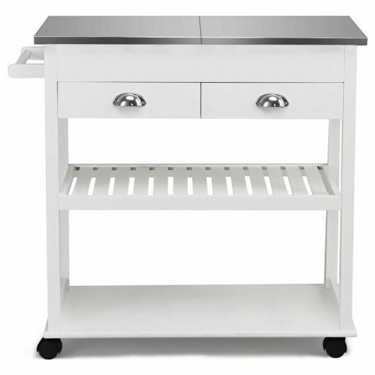Rolling Kitchen Island Trolley Cart with 2 Drawers