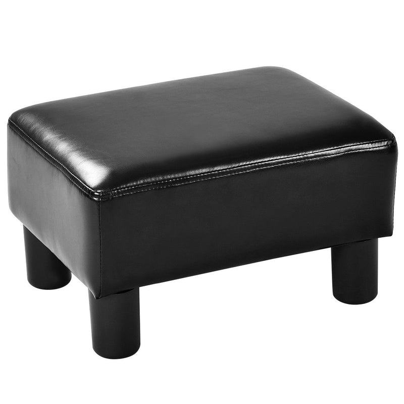 PU Leather Rectangular Seat Ottoman Footstool