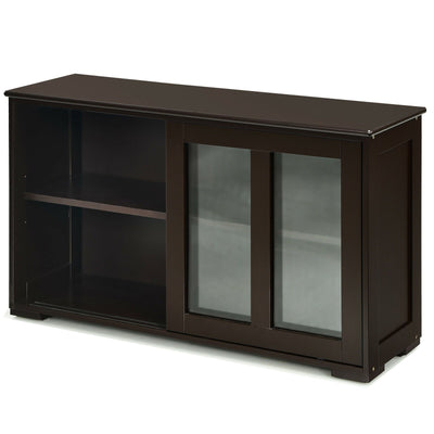 Straight Buffet Sideboard Kitchen Cabinet with 2 Sliding Doors