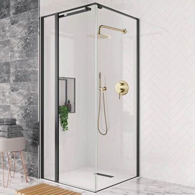 Golden Brushed Complete Shower System with Rough-in Valve