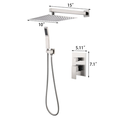 Brushed Nickel Spray Showerhead Ceiling Mounted Shower System