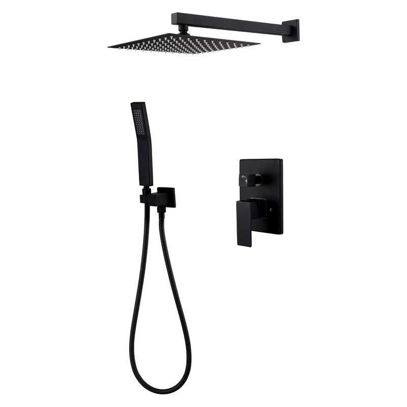 Matte Black Spray Showerhead Ceiling Mounted Shower System