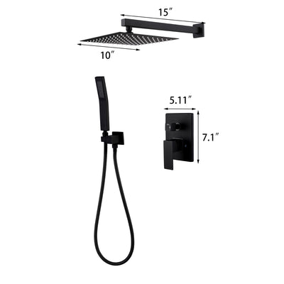 Matte Black Spray Showerhead Ceiling Mounted Shower System