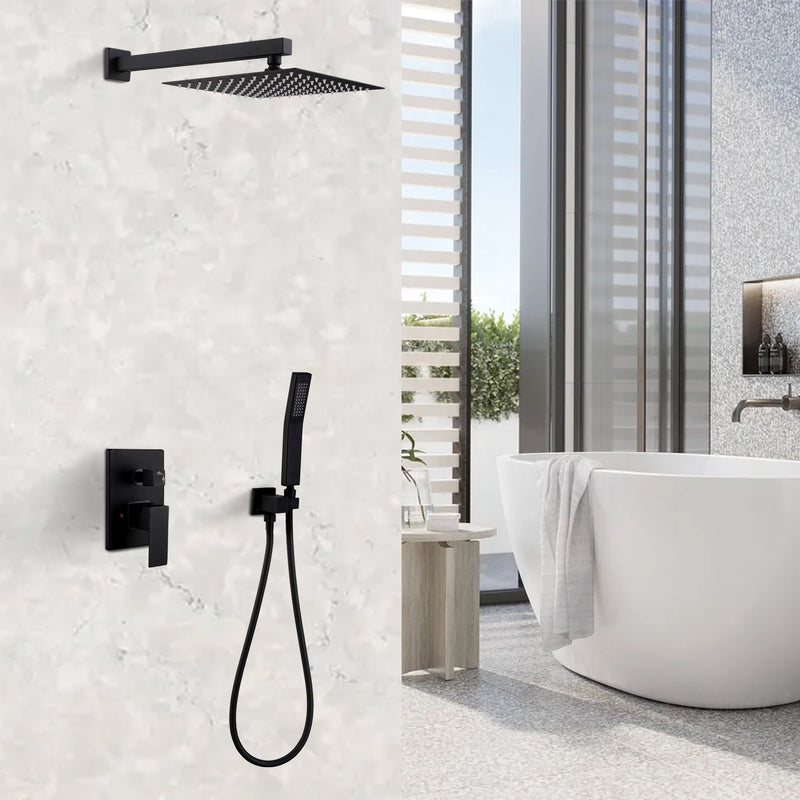 Matte Black Spray Showerhead Ceiling Mounted Shower System