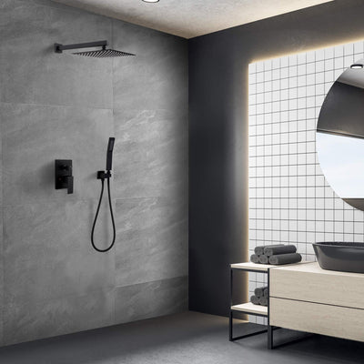 Matte Black Spray Showerhead Ceiling Mounted Shower System