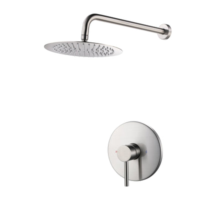 Brushed Nickel Concealed Valve Built-In Shower System