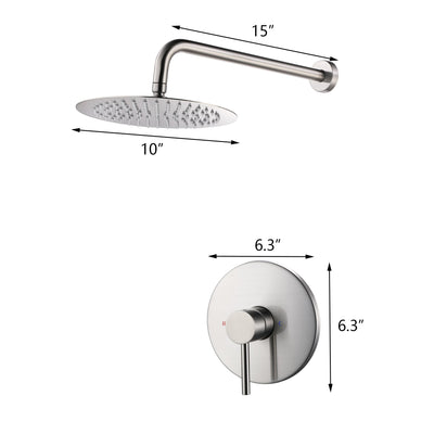 Brushed Nickel Concealed Valve Built-In Shower System