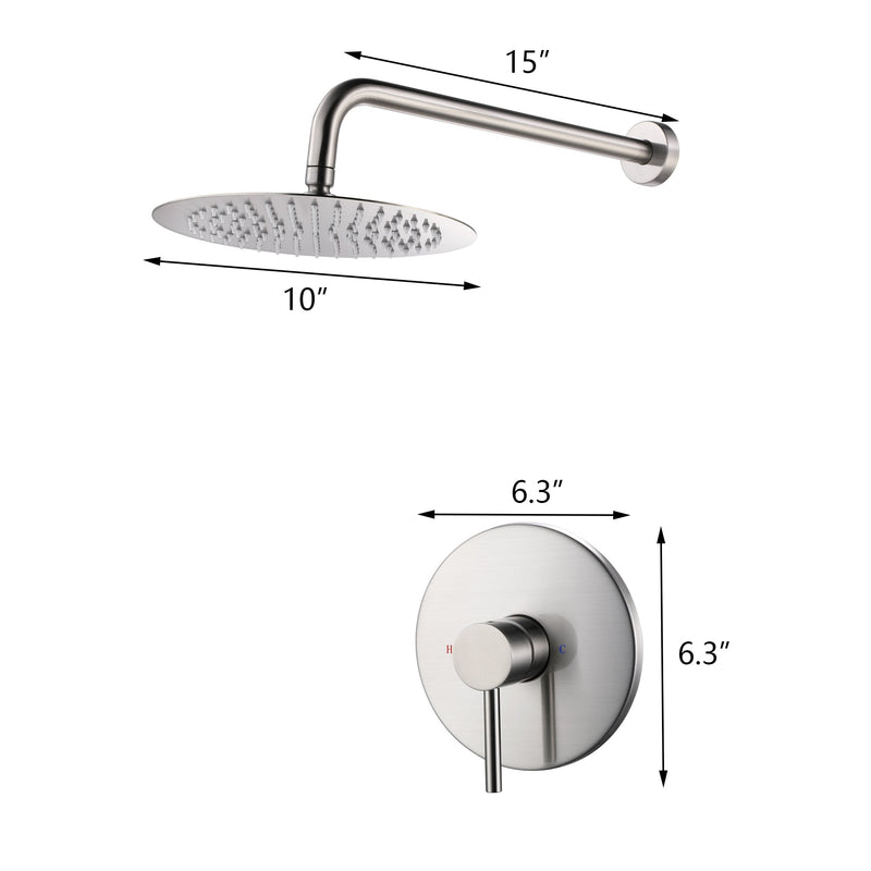 Brushed Nickel Concealed Valve Built-In Shower System