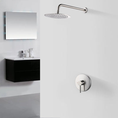 Brushed Nickel Concealed Valve Built-In Shower System