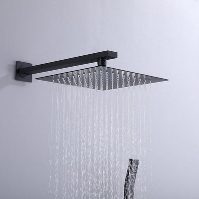 Single Handle 1-Spray High Pressure Tub and Shower Faucet with Hand Shower in Matte Black