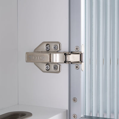 30 in. W x 28 in. H Rectangular Surface Mount LED Mirror Medicine Cabinet in White