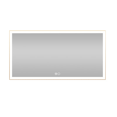 60 in. W x 28 in. H Aluminium Framed Rectangular LED Light Bathroom Vanity Mirror