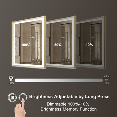 28 in. W x 36 in. H Aluminium Framed Front and Back LED Light Bathroom Vanity Mirror