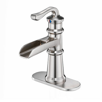 Retro Single Hole Single-Handle Bathroom Faucet with Deckplate Included