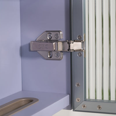36 in. W x 28 in. H Rectangular Surface Mount LED Mirror Medicine Cabinet in Lavender