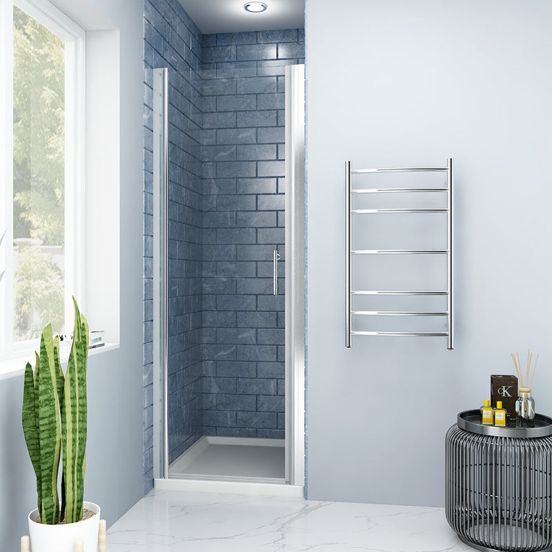 32 in. W x 72 in. H 1-Panel Pivot Semi-Frameless Shower Doors Clear Glass in Chrome